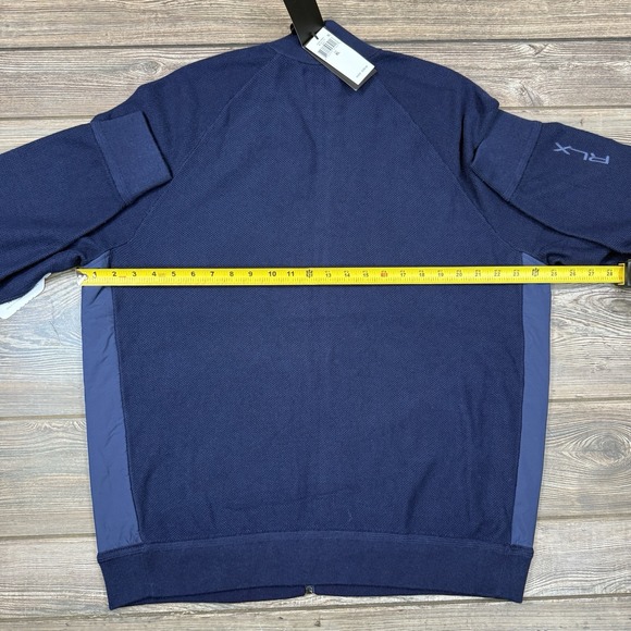 RLX Ralph Lauren Mens Full Zip Hybrid Sweater Jacket Wool Blend Navy Size XL NEW - Picture 7 of 9